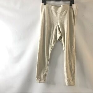 Old Navy Leggings Cream Fleece Lined Pull On Women’s Size XL Solid Pants New
